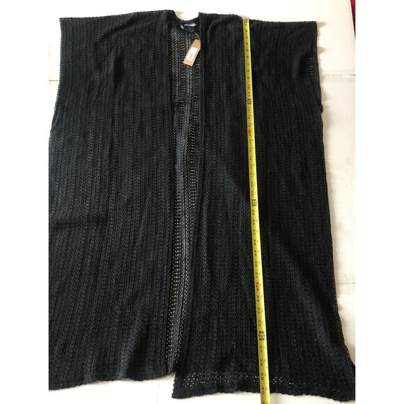 Steve Madden Women's Open Weave Short Sleeve Black Cover up OS Fits Most NWT - Picture 6 of 13